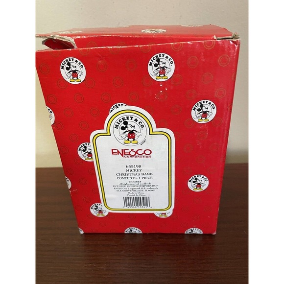 ENESCO for Walt Disney Ceramic MICKEY MOUSE Christmas BANK 6” Tall, Christmas - Picture 7 of 7